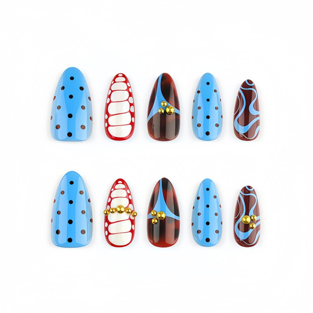 Sky polka dot nails