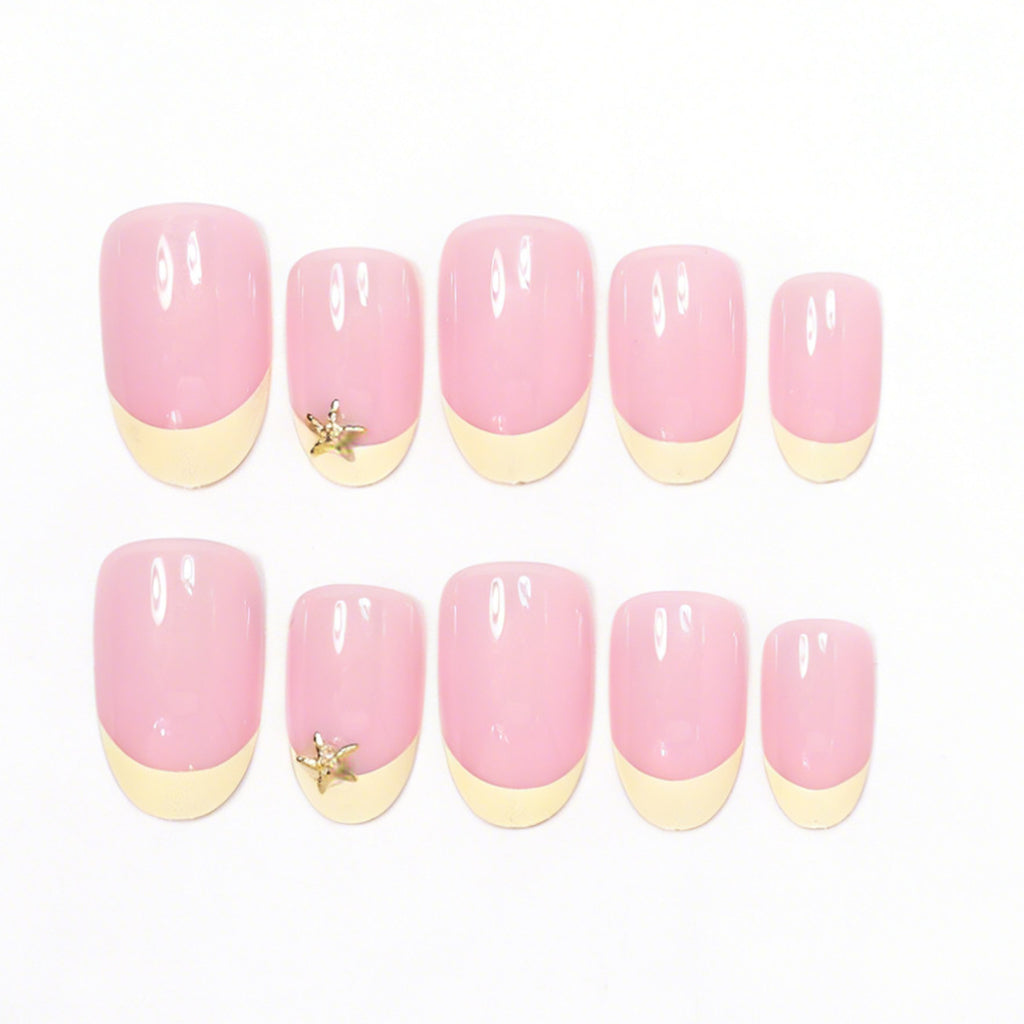 Starfish Yellow French-style Beach Vacation Nails