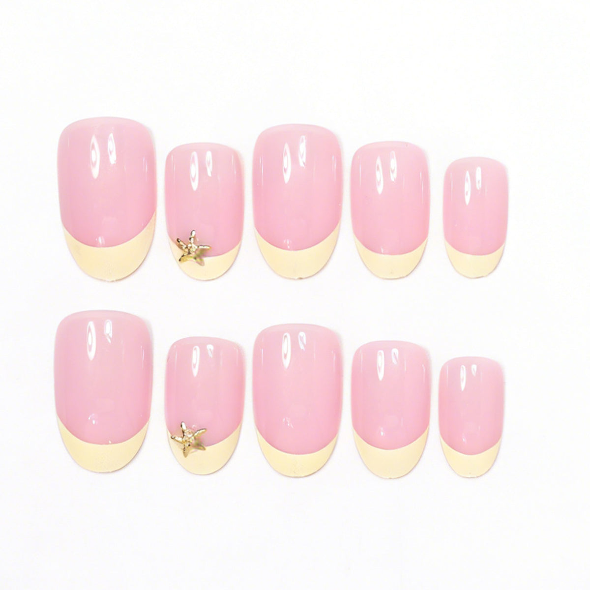 Starfish Yellow French-style Beach Vacation Nails