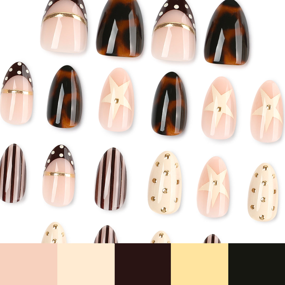 Handmade chocolate star nails