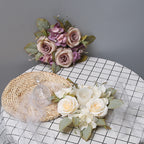 Simulation rose hydrangea candleholder wreath table decoration for wedding decoration