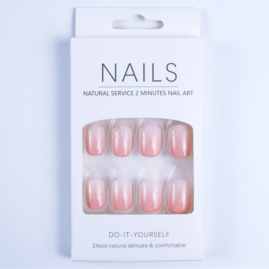 Bare color gradient nails