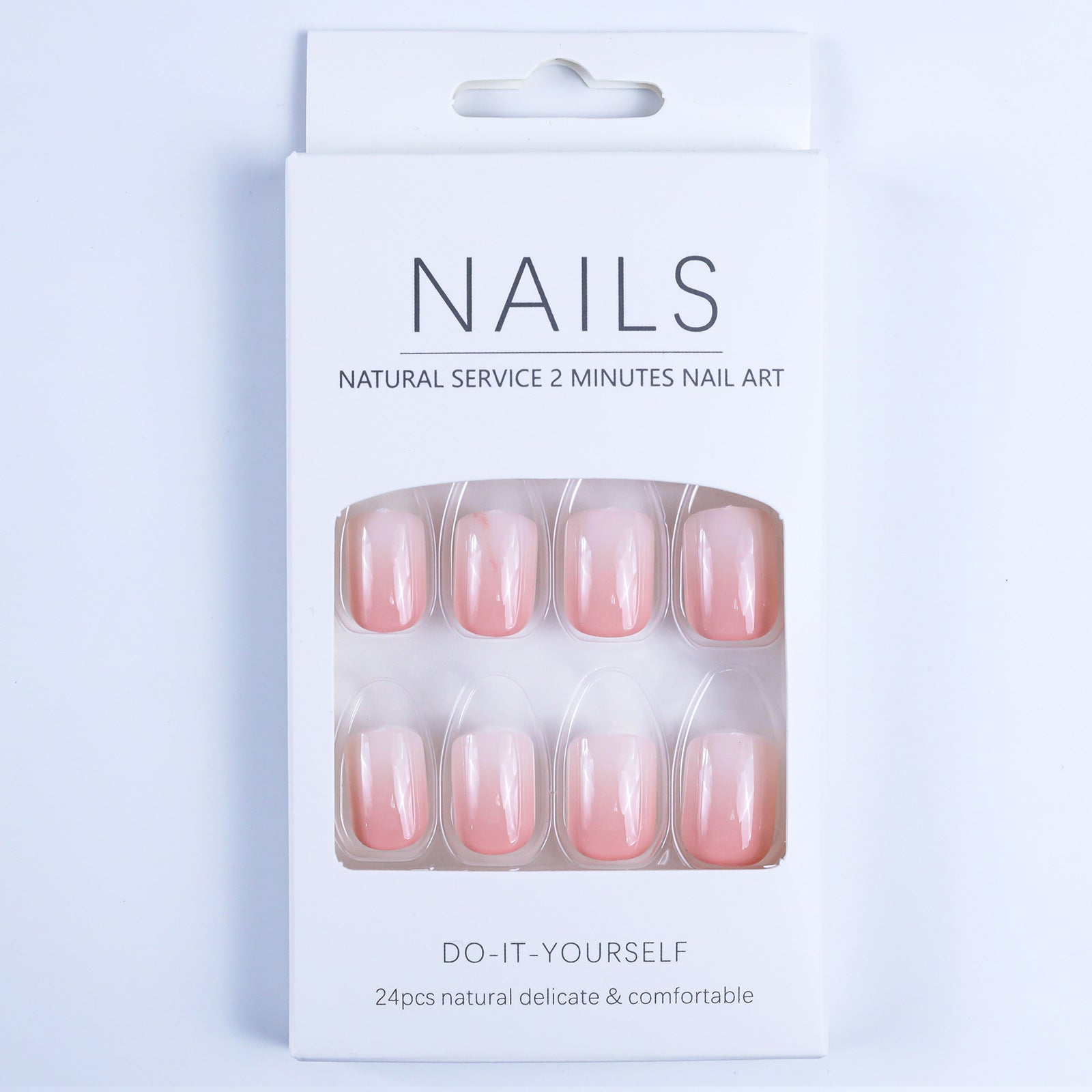 Bare color gradient nails