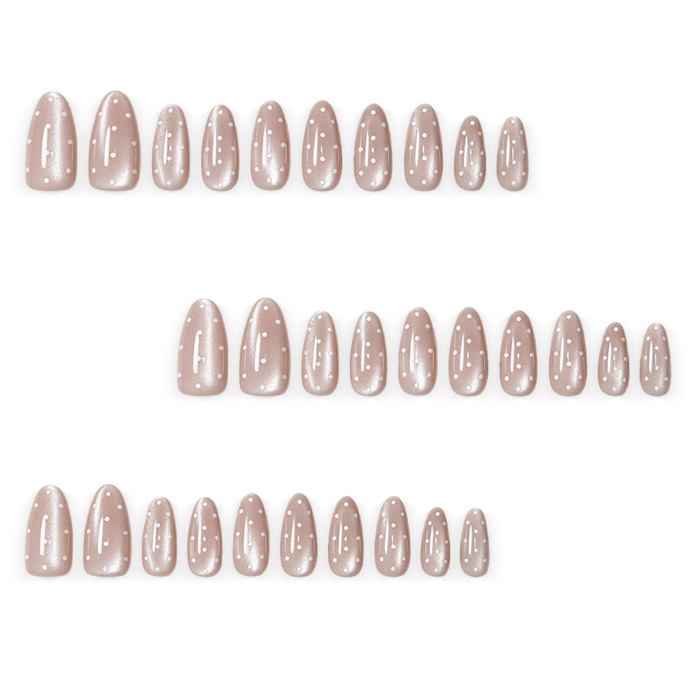 Nude polka dot nails
