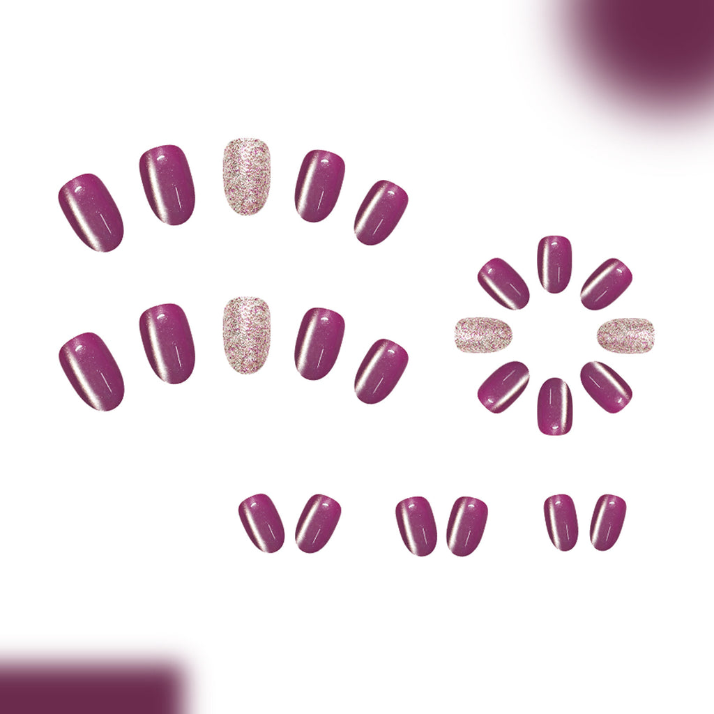 Taro purple cat's eye nails