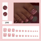 Floral-engraved diamond toe nails