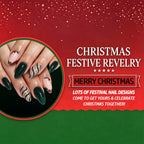 24pcs Green Christmas Tree Diagonal Stripes nails
