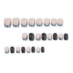 Square blue polka dot nails