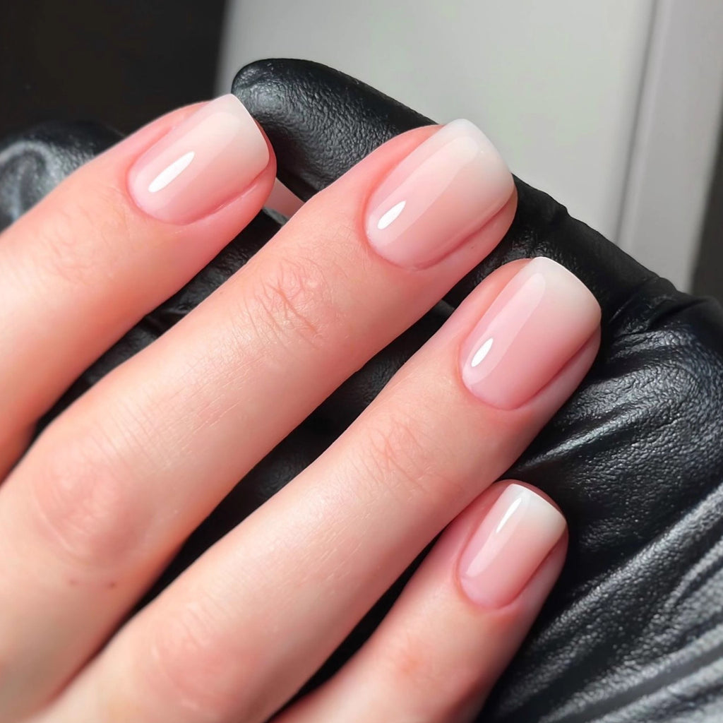 Bare color gradient nails
