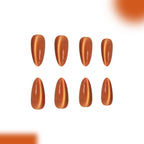 Medium Glossy Brown Cat eye nails