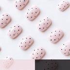 24pcs Pink Polka dot Short Squoval Nails