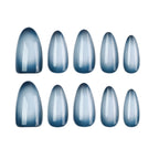 Blue Almond Glossy Long nails
