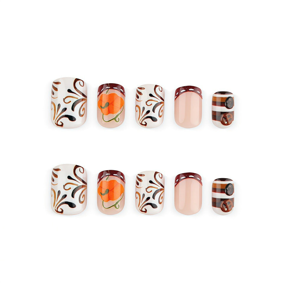 Coffee pumpkin nails