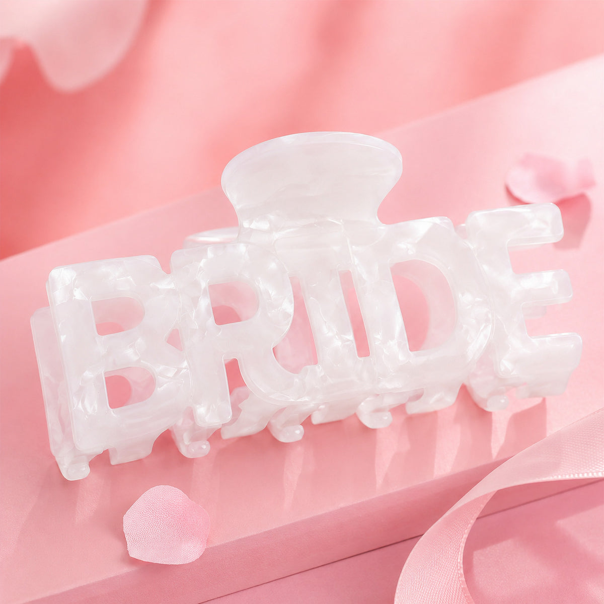 BRIDE Letter Hair Clip White Shell Acrylic Large Hair Pin for Wedding and Party