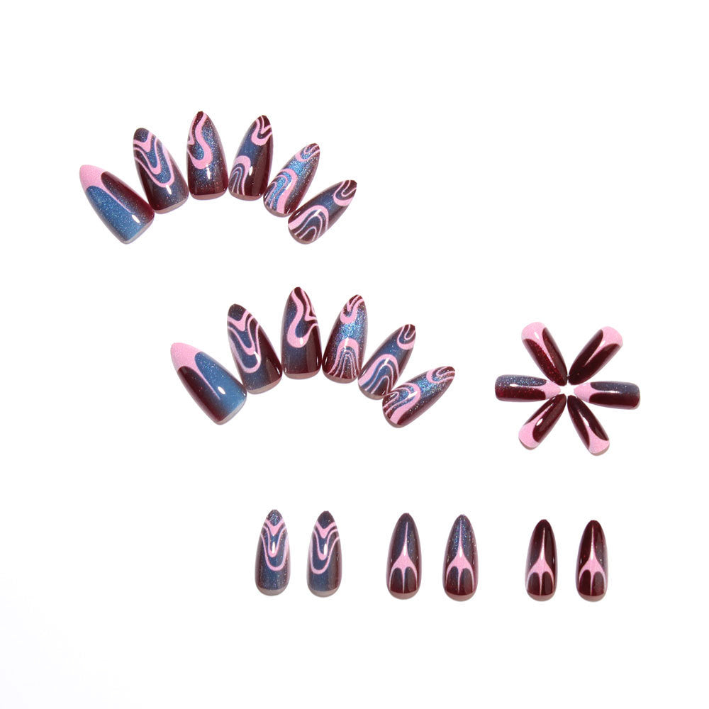 Blue-violet cat-eye nails