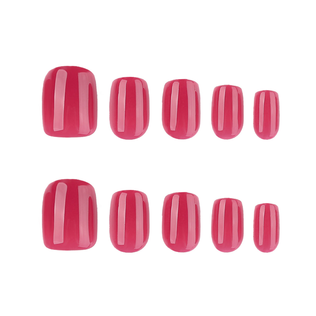 Simple rose red nails