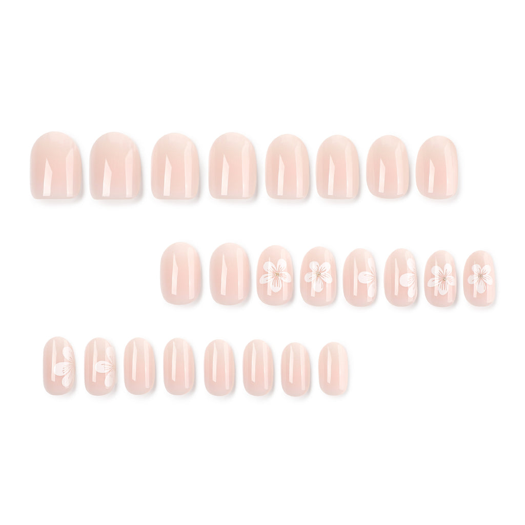 Gradient peach flower nails