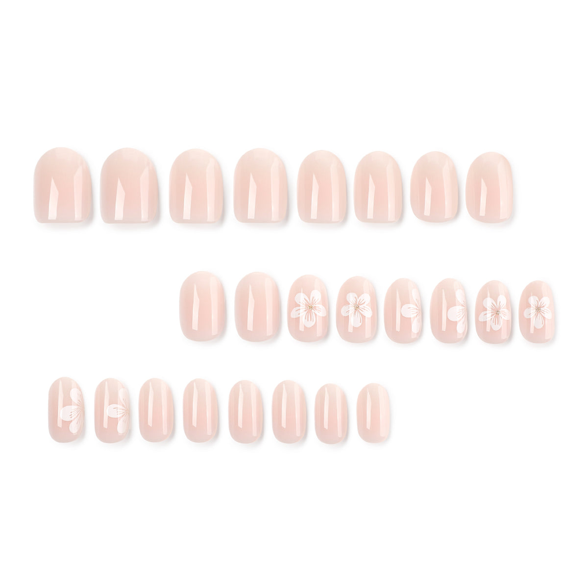 Gradient peach flower nails