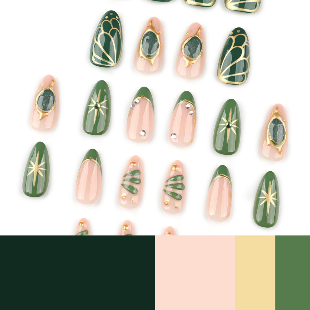 Green French nails