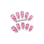 Rose-red leopard print nails