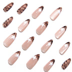 Chestnut leopard print nails