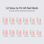 24pcs French Almond flower nails