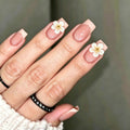 Nude pink French manicure