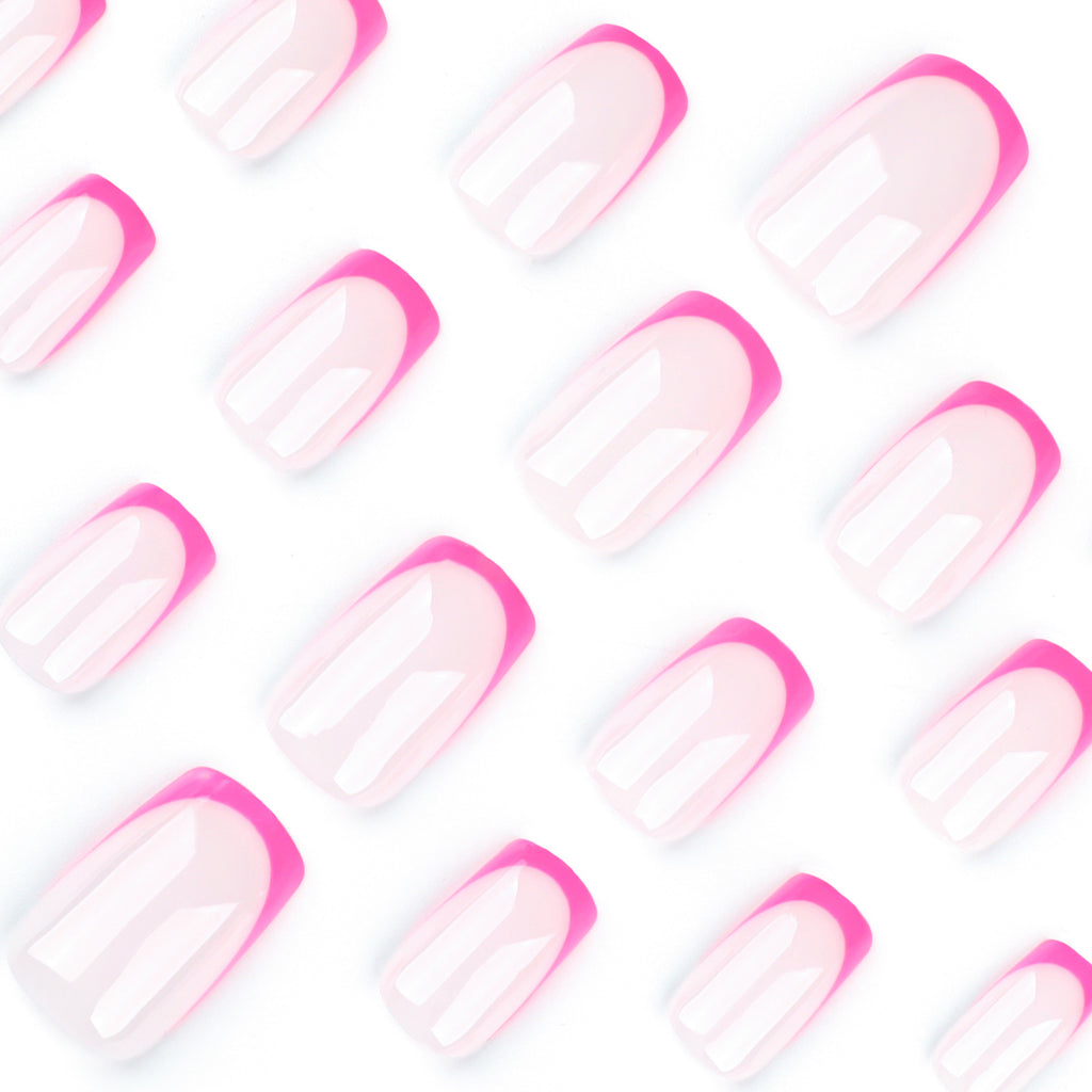 Raspberry French nails