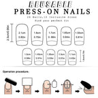 24pcs Medium glossy white edge French manicure