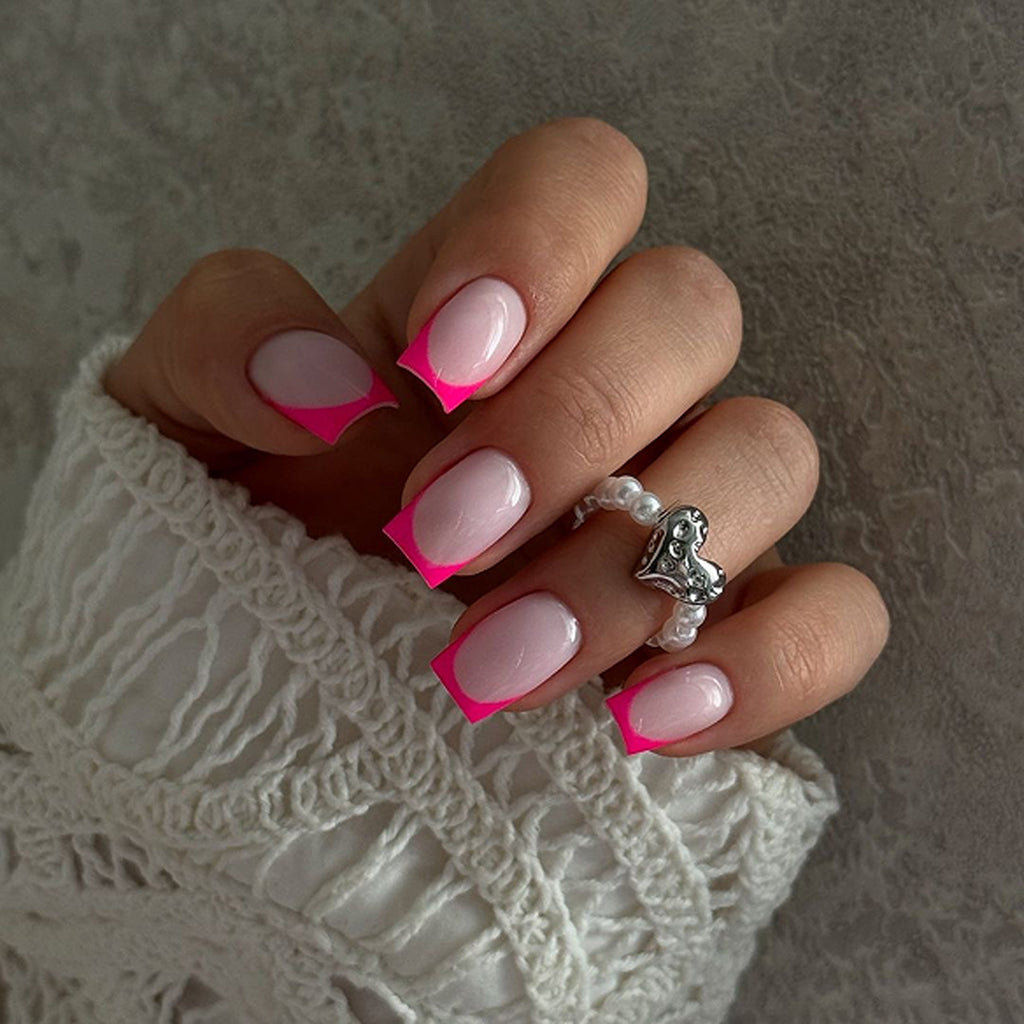 Raspberry French nails