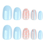 Light blue polka dot nails