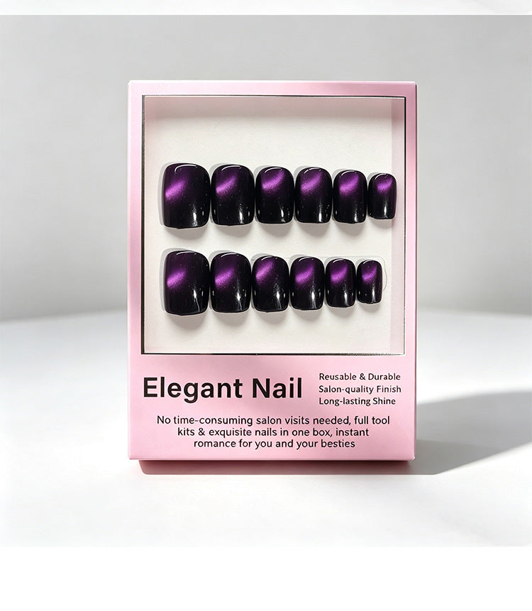 Designer French cat-eye nails