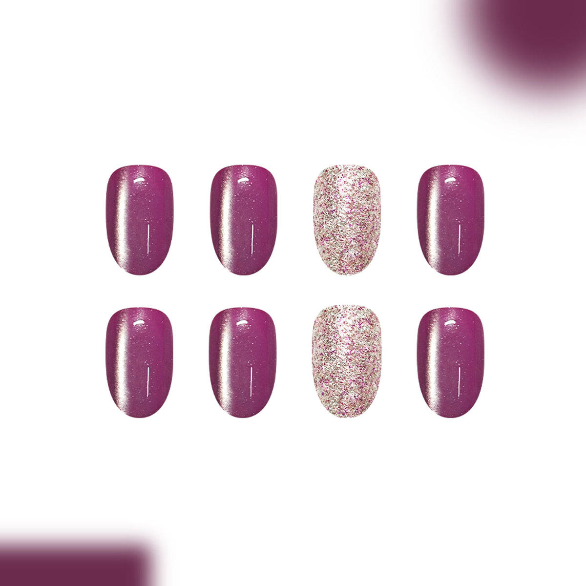 Taro purple cat's eye nails