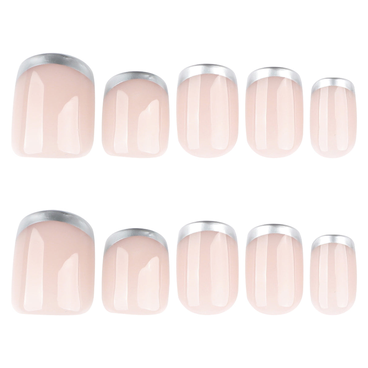 Silver French nails