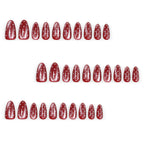 Wine-red polka dot nails
