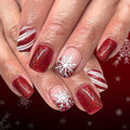 Red French glitter nails