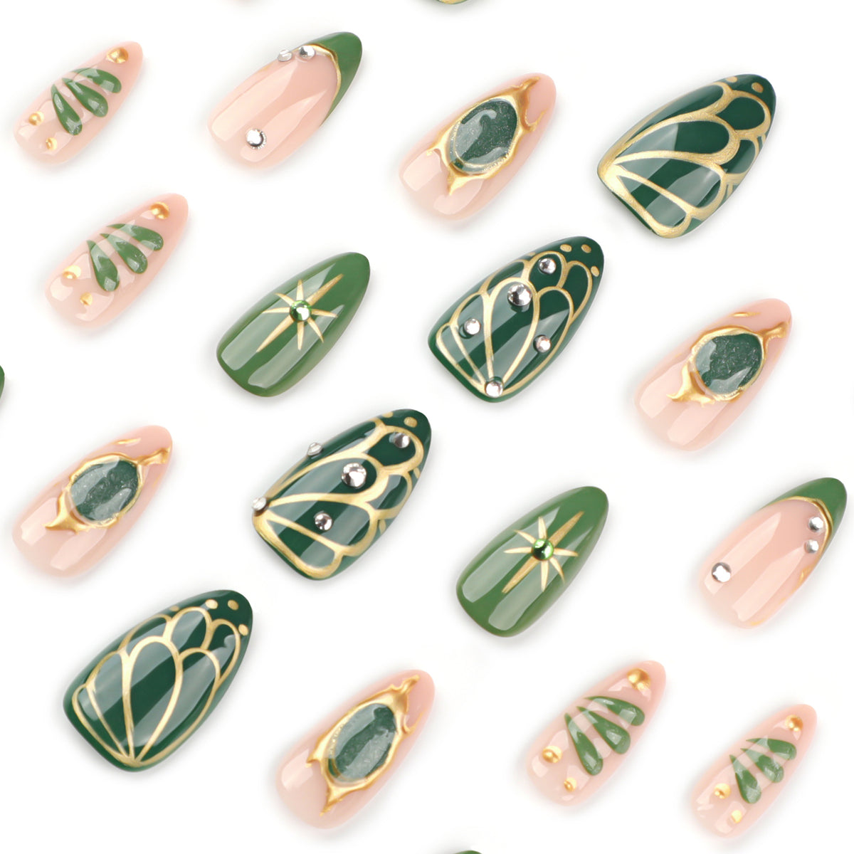Green French nails