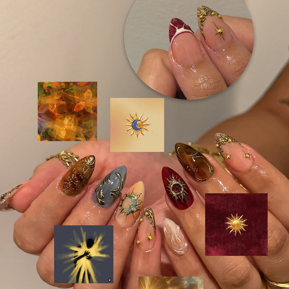 Sun moon nails