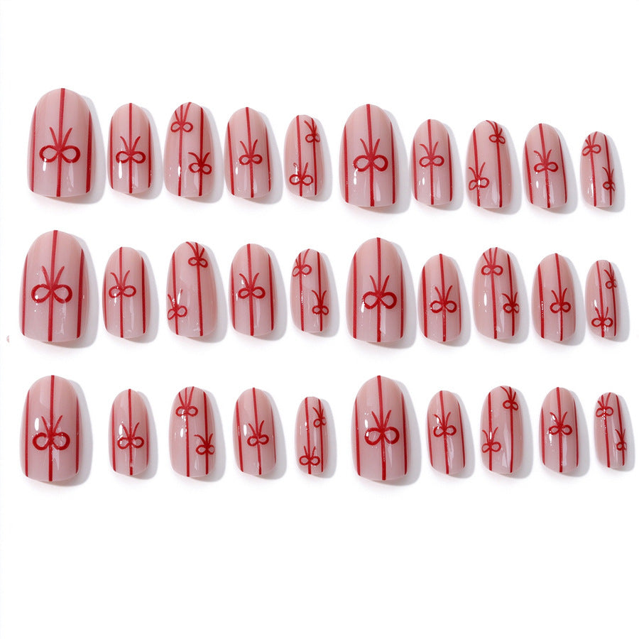 Bow gift nails