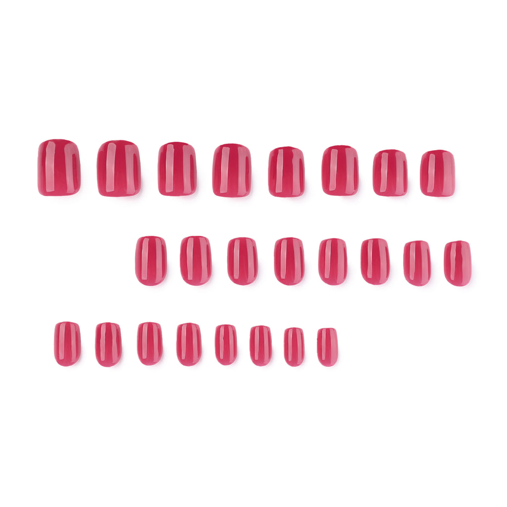 Simple rose red nails
