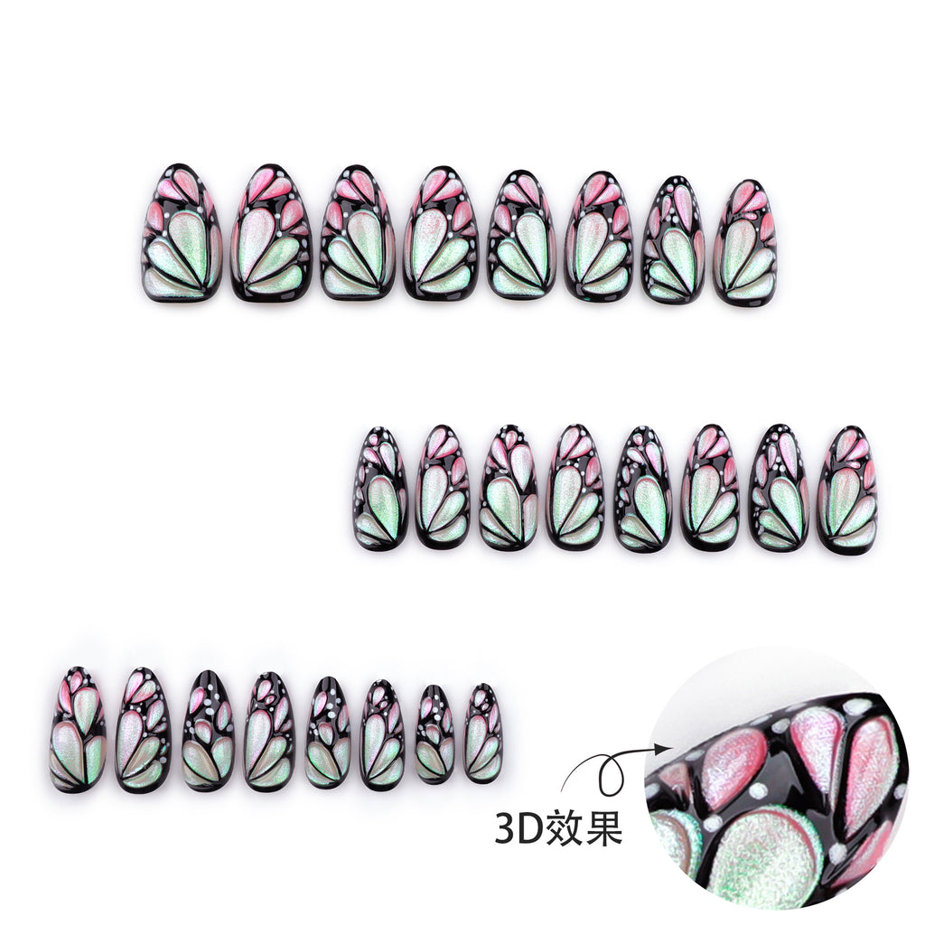 Pearlescent powder gradient nails