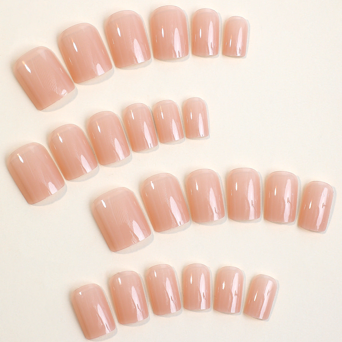 24pcs Short skin color fashion nails