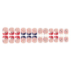 American Flag Polka Dot French Independence Day Square Nails