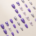Purple Medium Almond Star nails