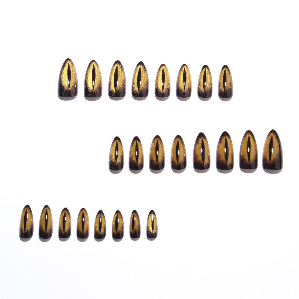 Yellow-eyed cat's eye nails