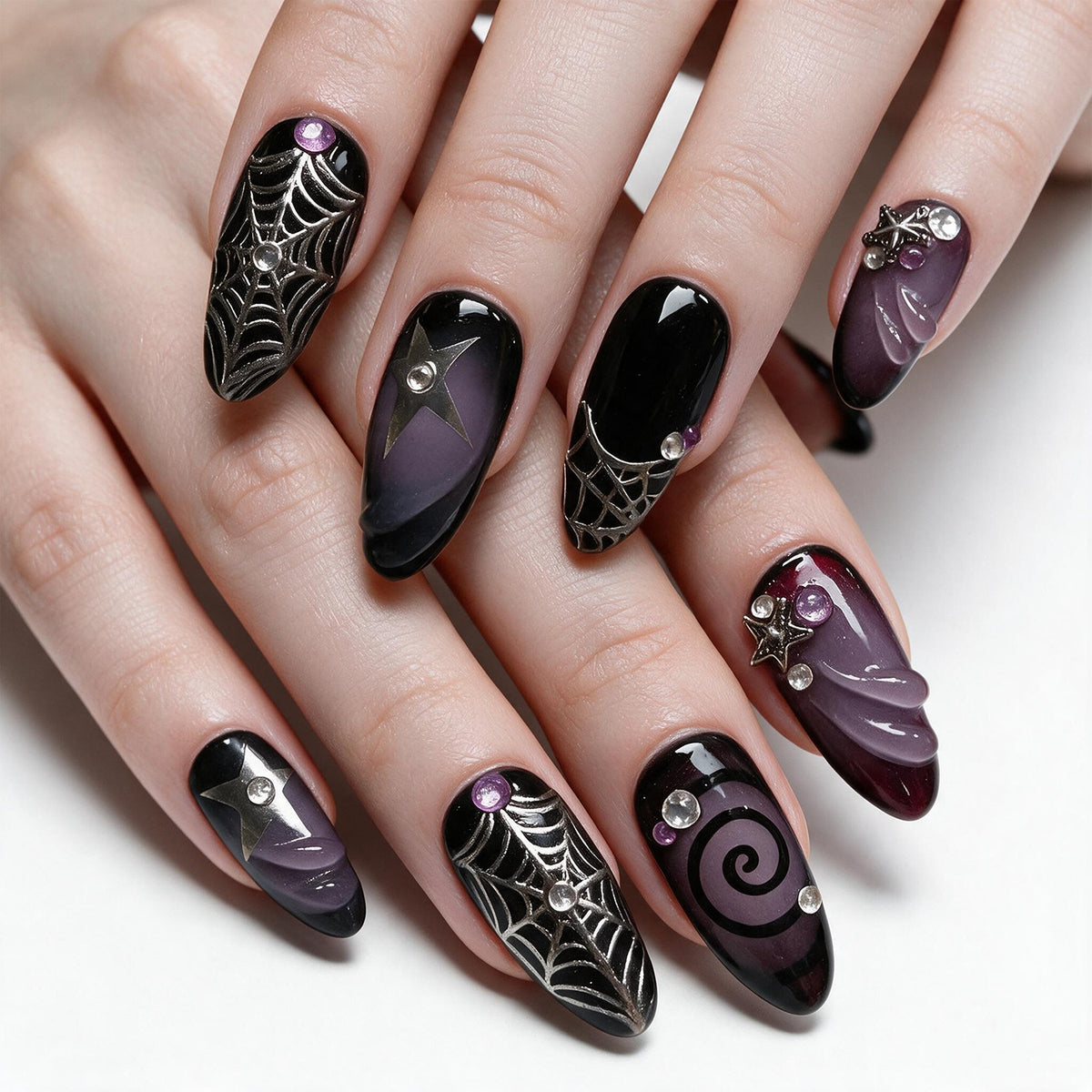 Halloween Dark 3D Nail Art Nail
