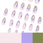Purple phoenix-tailed flower nails