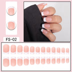 24pcs Square French-style long nail