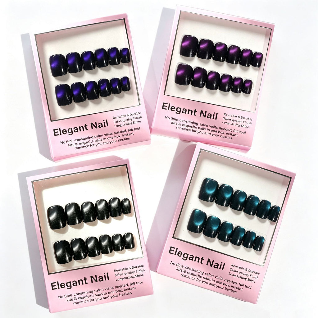 Designer French cat-eye nails
