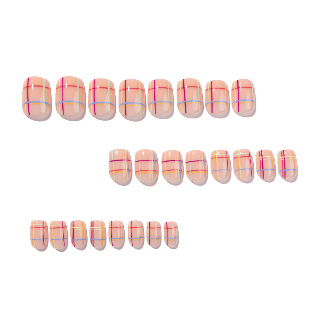 Colorful striped nails